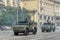 Multi-purpose armored vehicle `Typhoon-K` with remote control modules on a Moscow street during a parade dedicated to the 75th ann