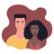 Multi Racial Mixed race couple Happy people Love Relationship concept