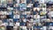 Multi screen business collage made of many different footages with business people working in office or outdoor