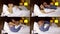 Multi-shot close-up of married men and women who lie in bed and get sick together and take turns. They lie in bed at