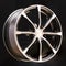 Multi-spoke aluminum alloy wheels, black with polished front. Close-up, square Studio photography