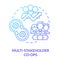 Multi-stakeholder co-ops blue gradient concept icon