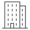 Multi-storey building linear icon. Apartment house thin line illustration. Tower block contour symbol. Vector isolated
