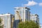 Multi-storey residential building with balconies. Modern apartments