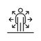 Multi task employer business people icon simple line flat illustration