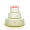 Multi-tiered birthday celebration cake with sugar
