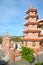 Multi-tiered pagoda in the Buddhist temple Chua Buu Son. Neighborhood of the city of Phan Thiet