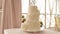 Multi-tiered wedding cakes, decorated cake