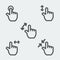 Multi touch gestures icon thin line web sign