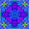 Multicolor beautiful fractal in stained glass window style. Comp