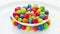 Multicolor bonbon sweets (ball candies) rotating