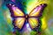 Multicolor butterfly on a colorful background