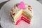 Multicolor cake for Valentine Day,  on white background