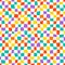Multicolor checkerboard seamless pattern Groovy psychedelic wavy chessboard. Hippie twisted gingham checkerboard