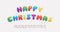 Multicolor Christmas banner. Cartoon bright alphabet letters and numbers for home and office decoration. Vector