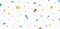 Multicolor confetti falling on a transparent background. Festival and party elements vector. Colorful confetti and tinsel