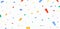 Multicolor confetti falling on a transparent background. Festival and party elements vector. Colorful confetti and tinsel