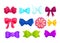 Multicolor decorative bows cartoon illustrations