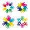 Multicolor diversity hands set