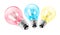 Multicolor electrical light bulb group