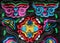 Multicolor ethnic hand embroidery pattern