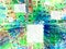 Multicolor Festive Abstract Extrude Background with Green and Blue