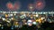 Multicolor fireworks with bangkok cityscape Blurred Photo bokeh