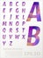 Multicolor font lowpoly style design alphabat polygonal