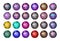 Multicolor gem stone, round diamonds on white. Polygonal vector ball. multicolor gradient.