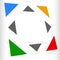 Multicolor geometric icon, logo for generic of navigation, trans