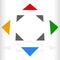 Multicolor geometric icon, logo for generic of navigation, trans