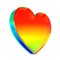 Multicolor Glass Heart On White Background