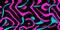 Multicolor glowing twisted lines on black background. Shiny neon wavy pattern