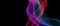 Multicolor glowing waves isolated on black background. 3d dynamic flow waveforms