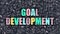 Multicolor Goal Development on Dark Brickwall. Doodle Style.