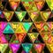 Multicolor Gradient Triangle Square Tiles Geometric Pattern effect stained glass