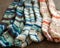 multicolor hand knitted different sizes and different colors warm winter wool knitted sock,s waiting for winter