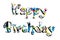 Multicolor happy birthday text colorful background