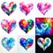 Multicolor a heart shape exploding with vibrant rainbow colors