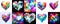 Multicolor a heart shape exploding with vibrant rainbow colors