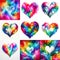 Multicolor a heart shape exploding with vibrant rainbow colors