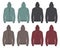 Multicolor Hoodie fashion flat sketch