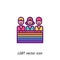 Multicolor LGBT vector icon illustration.Pride parade. Human rights.Ui/Ux. Premium quality.