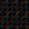 Multicolor neon light wavy lines. Colorful seamless pattern.