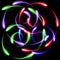 Multicolor neon swirling fen-fires abstract background