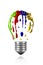 Multicolor paint leaking in light bulb form