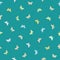 Multicolor pastel butterflies in multidirectional design. Seamless hand drawn vector pattern on vibrant teal background