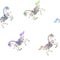 Multicolor Pastel Vintage Horse Pattern