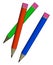 Multicolor pens, illustration, vector