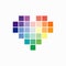 Multicolor Pixel Heart background